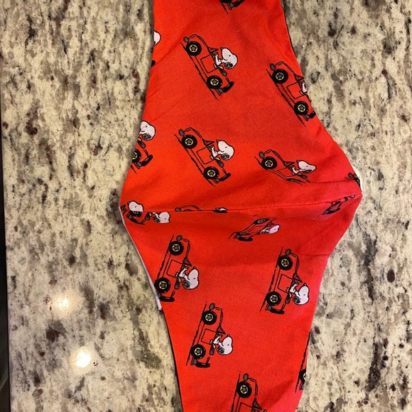 Elastic Snoopy Fabric Face Mask w/ Filter Pocket - Picture 3 of 5